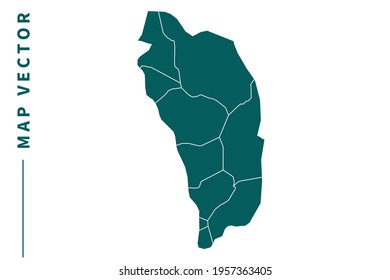 Dominica map vector. green color on white background.