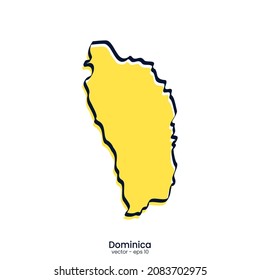 Dominica map vector illustration template design. Outline style.