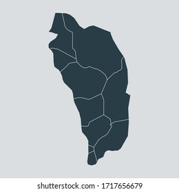 vector de mapa dominico, aislado en fondo gris