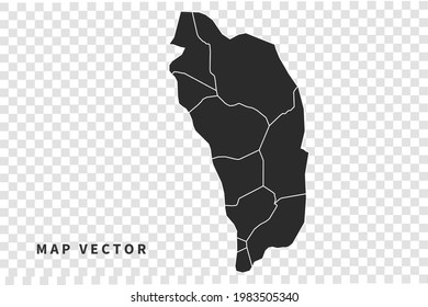 Dominica map vector, isolated on transparent background