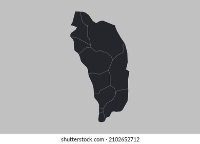 Dominica map vector, isolated on gray background