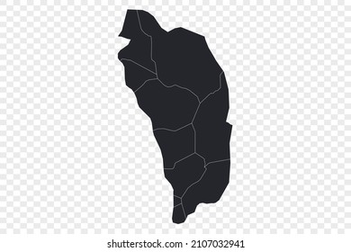 Dominica map vector, isolated on transparent background