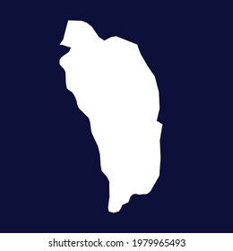 Dominica map vector. white color on blue background.