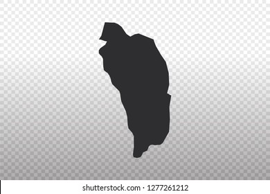 Dominica Map - World Map International vector template isolated on transparent background - Vector illustration eps 10