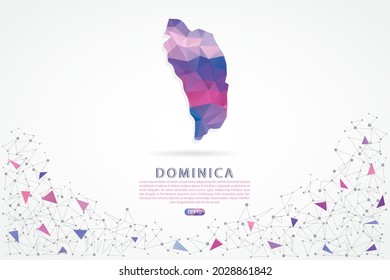 Dominica map - World Map International vector template with polygon pink color gradient isolated on white background for education, website, banner, infographic - Vector illustration eps 10