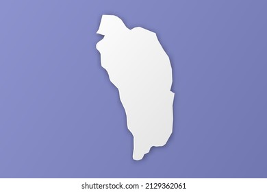 Mapa de Dominica - Mapa mundial Planilla vectorial internacional con estilo de papel que incluye sombra y color blanco sobre fondo morado para diseño, infografía, banner - Ilustración vectorial eps 10