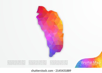 Mapa Dominica - Mapa Mundial Mapa Internacional de la plantilla vectorial con estilo de polígono y gradiente colorido aislado en fondo blanco para sitio web, diseño, infografía - Ilustración vectorial eps 10