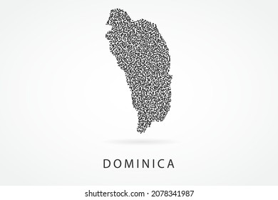 Dominica Map - World map vector template with Black grid on white background  for education, infographic, design, website, banner - Vector illustration eps 10