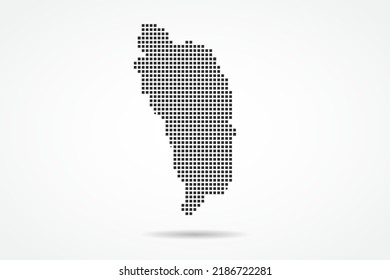 Dominica Map - World map vector template with Black pixel, grid, grunge, halftone style isolated on white background for education, infographic, design, banner - Vector illustration eps 10