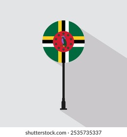 Dominica National Circle Sign Flag Vector Illustration