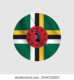 Dominica national flag circle sign vector