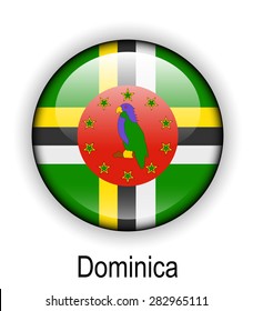 bandera de bola de botón de estado oficial de dominica 