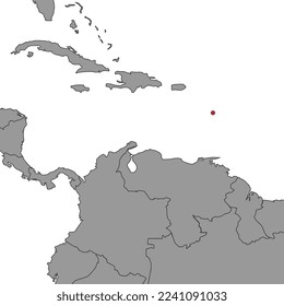 Dominica en el mapa del mundo. Ilustración vectorial.