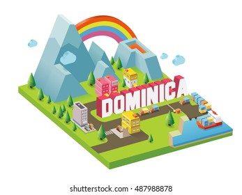 Dominica is one of  beautiful country to visit.vector illustrator