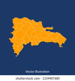 Dominica Republic map - High detailed color map of Dominica Republic. flat design style, clean and modern.Vector illustration eps 10