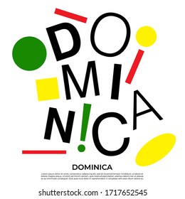 Dominica : Set of country name with geometric elements : Vector Illustration