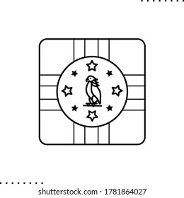 Dominica square flag vector icon in outlines 