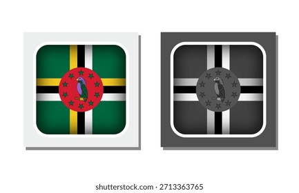 Dominica Square Rounded Flag Icon