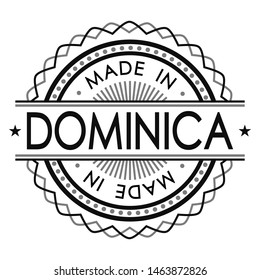 Dominica Stamp. Logo Icon Symbol Design. Security Seal Style.