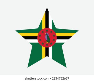 Dominica Star Flag. Dominican Star Shape Flag. Commonwealth of Dominica Country National Banner Icon Symbol Vector Flat Artwork Graphic Illustration svg