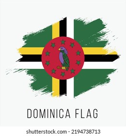 Dominica Vector Flag. Dominica Flag for Independence Day. Grunge Dominica Flag. Dominica Flag with Grunge Texture. Vector Template.
