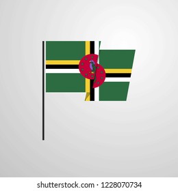 Dominica waving Flag design vector