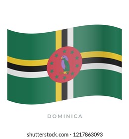 Dominica waving flag vector icon. National symbol of Dominica. Vector illustration isolated on white.