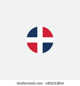 Dominican Circle Flag Vector Illustration 