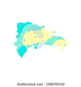 Dominican country america map american illustration vector isolated on white background