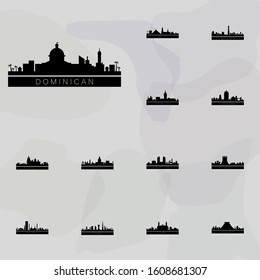 Dominican detailed skyline icon. Cities icons universal set for web and mobile