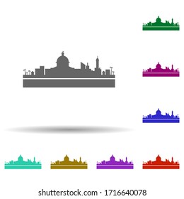 Dominican detailed skyline multi color icon. Simple glyph, flat vector of cities icons for ui and ux, website or mobile application