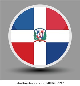 Dominican flag in the form of a circle, can be used for independence or other events