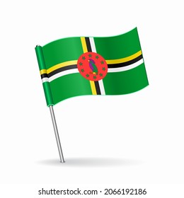 Dominican flag map pointer layout. Vector illustration.