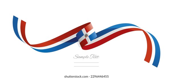 Dominican flag ribbon vector illustration. Dominican Republic flag ribbon on abstract isolated on white color background