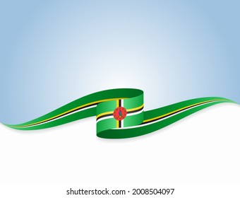 Dominican flag wavy abstract background. Vector illustration.