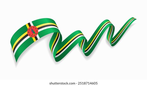 Dominican flag wavy abstract background. Vector illustration.