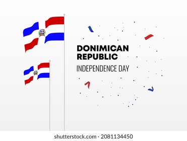 Dominican independence day background banner poster for national celebration on February 27 th.