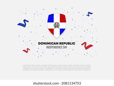 Dominican independence day background banner poster for national celebration on February 27 th.