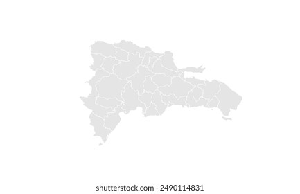 Dominican Map Grayscale,isolated on white background for website layouts,background,education, precise,customizable,Travel worldwide,map silhouette backdrop,earth geography, political,reports.