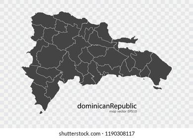 dominican map vector, isolated on transparent background