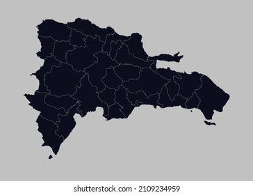 Dominican map vector, Isolated on gray background