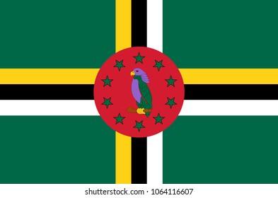 Dominican national flag, official flag of Dominica accurate colors, true color