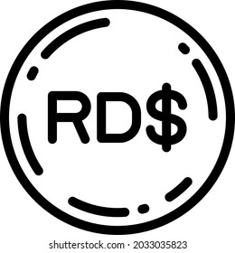 Dominican peso coin icon vector illustration