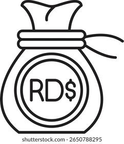Peso Dominicano Estilo Preenchido Ícone Design