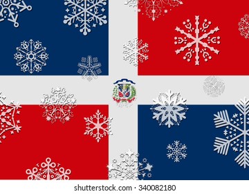dominican rep flag with snowflakes