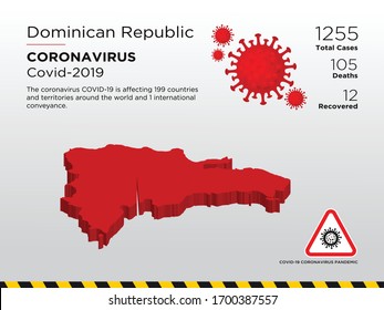 Dominican Republic Affected Country Map of Coronavirus Disease Design Template
