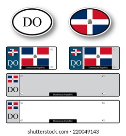 dominican republic auto set against white background, abstract vector art illustration, image contains transparency