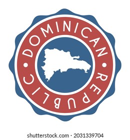 Dominican Republic Badge Map Vector Seal Vector Sign. National Symbol Country Stamp Design Icon Label. 