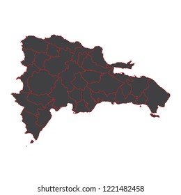 Dominican Republic black map on white background vector