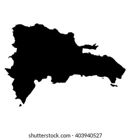 Dominican Republic black map on white background vector